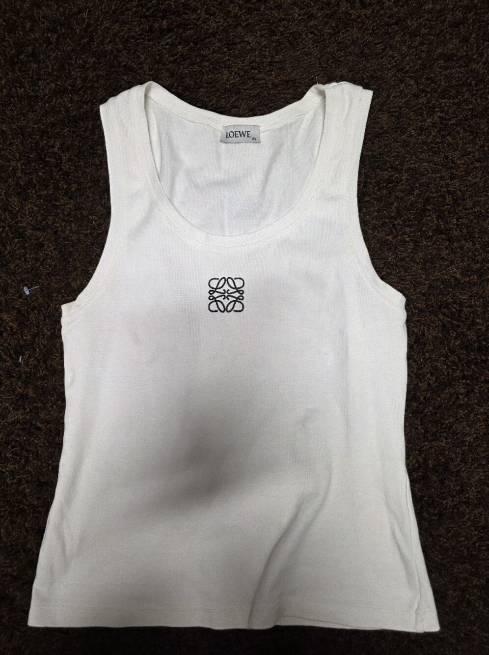 Cream Logo Tank Top Stretchable